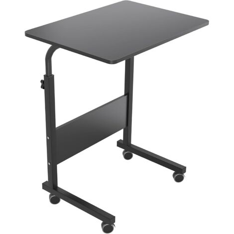 NEED Laptoptisch mit Rollen, Handyhalterung, 60 x 40 cm, Beistelltisch für Laptop,Schwarz