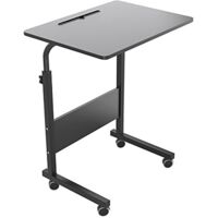 NEED Laptoptisch mit Rollen, Tablet-Ständer, 60 x 40 cm, Beistelltisch für Laptop neben Bett oder Sofa,Schwarz