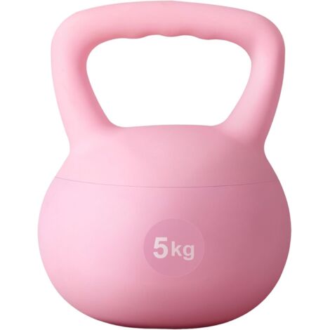 SOGES Kettlebell Soft 5kg Kettlebell professionale Kettlebell morbido silenzioso Manubrio fitness per allenamento a casa in palestra Allenamento della forza, rosa