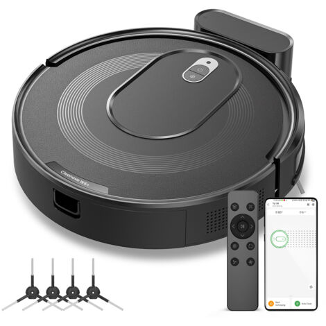 VACTIDY Cleanova W6+ -Aspirateur Robot-5000Pa-720ML-120 min Autonomie-Surface Couverte 120㎡-Anti-Poils-Recharge Automatique-Alexa/Google Home/IFTTT