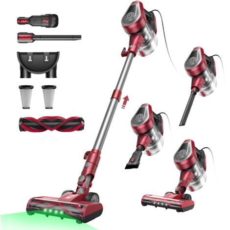 VACTIDY Blitz C8 – Aspiradora con Cable – 600 W / 60 kPa – 1,5 L – 1,7 kg – Autoportante – Cepillo anti-enredos – Cable largo de 7 m – 3-en-1 Aspirador Vertical – Aspirador para Suelos/Alfombras/Coche