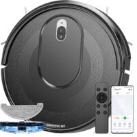 VACTIDY Cleanova W7 - Robot aspirador y fregona - 4000 Pa - 55 dB de nivel de ruido - 120 min de autonomía - Área de cobertura de 120 m² - Antigasolina - Conectividad Alexa/APP/IFTTT