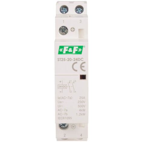 Contacteur modulaire sur rail, 2 contacts NO, 25 A, 24 V CC (1/3)