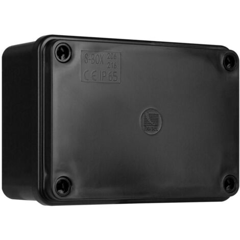 Boîtier en saillie S-Box 216C - 120x80x50, sans presse-étoupes, noir IP65