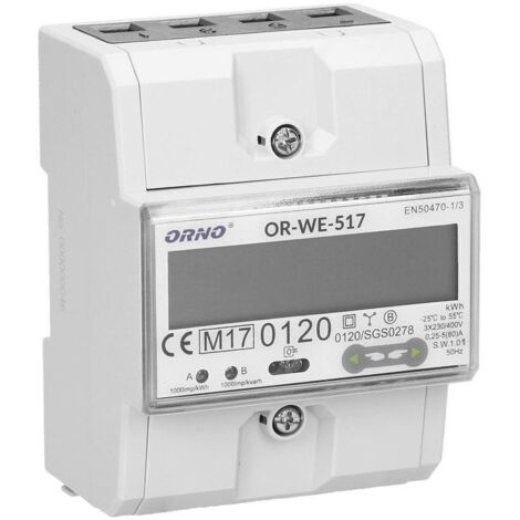 Compteur électrique multitarif triphasé Orno OR-WE-517 MID