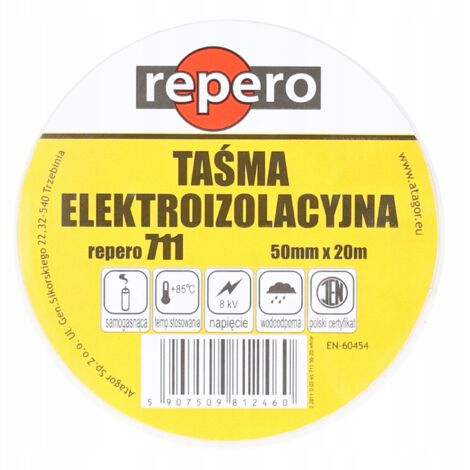 Sanitas Ruban isolant Repero 711 - 50 mm x 20 m - Blanc - Résistant - Flexible - Sécurisé (1/3)