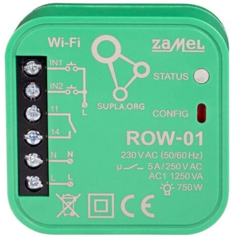 Module 1 relais 5A encastrable WiFi gamme Supla - Zamel (1/3)