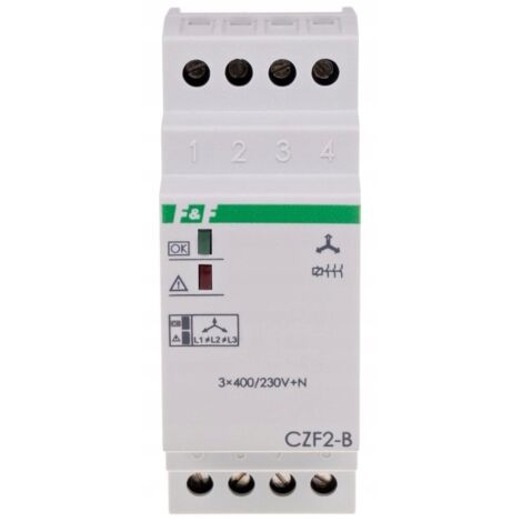 F&F Détecteur de phase CZF-2B - 3×400V - Protection moteur - Contrôle de tension - IP20 (1/4)
