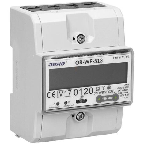 Compteur électrique triphasé Orno OR-WE-513 MID (1/5)