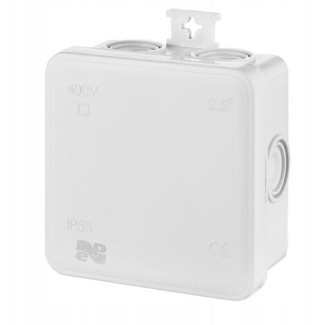 Elektro-Plast  Boîte de dérivation E7 - Grise - IP55 - Sécurisée - Design moderne - 7 entrées