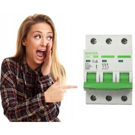 Gacia Disjoncteur B20 - 20A - 3P - Protection Surtension - Indicateur de Fonctionnement (1/5)