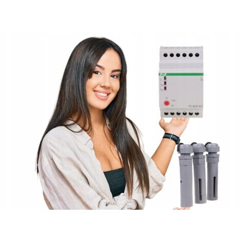F&F Relais de niveau PZ-829RC - 230V - Compact - Détection de liquide - Réglable et fiable