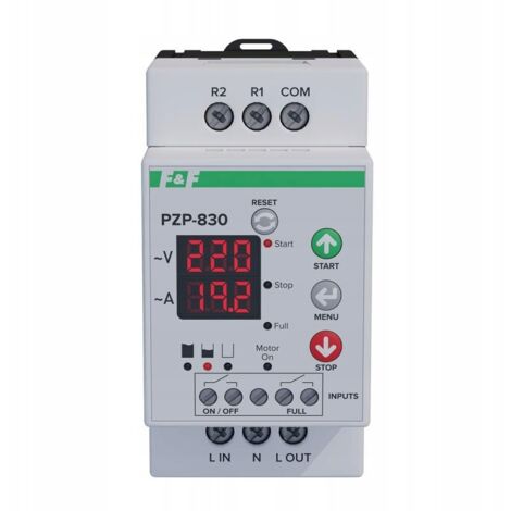 F&F Relais de contrôle de pompe PZP-830 - 1 phase - Protection débordement - Contrôle niveau d'eau