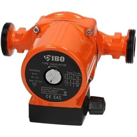 Pompe circulatoire chauffage 25-40 180 PRO – Filetage plomberie 1" – Entraxe 180mm – Classe d'isolation H – Indice IP41 – IBO - OHI 25-40