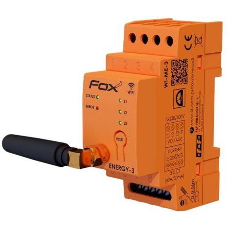 Moniteur d'électricité avec antenne interne intégrée WI-FI 3F+N WI-MEF3-OPTI-200 (1/2)
