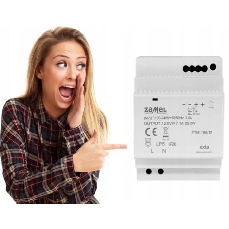 Zamel  Alimentation Din - Modle ExTA ZTM 100/24 - 24V - Performante et Fiable - Économie d'Énergie