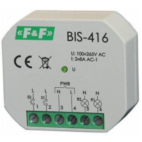 Relais bistable 2 canaux 8A 230V – Commande indépendante – Bornes à vis 2,5mm² – IP20 pour installation encastrée (1/3)