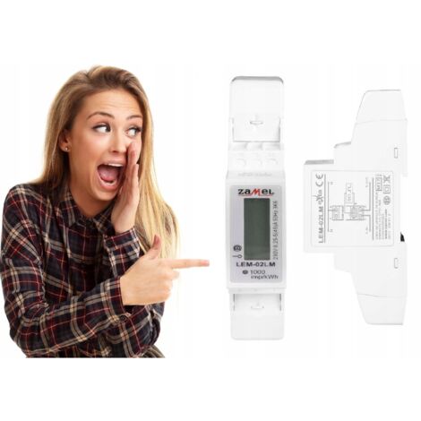 Zamel Compteur électrique monophasé LEM-02 - LCD - Compact - Sécurisé - Haute précision (1/5)