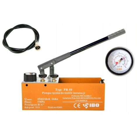 Ibo Pompe manuelle PR-50 - 12 L - Tests de pression - Utilisation sans électricité - Construction durable (1/5)