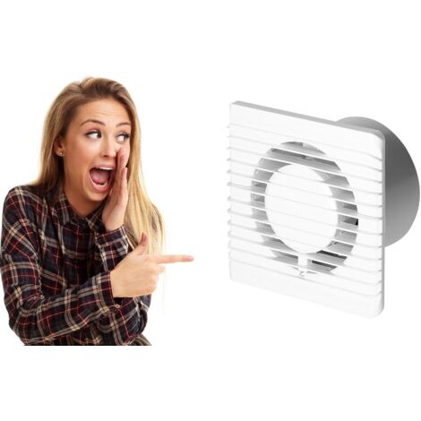 Virone Ventilateur de Salle de Bain BF-100 - 100 mm - Silencieux - Humidistat - Minuterie
