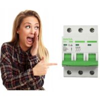 Gacia Disjoncteur B20 - 20A - 3P - Protection Surtension - Indicateur de Fonctionnement