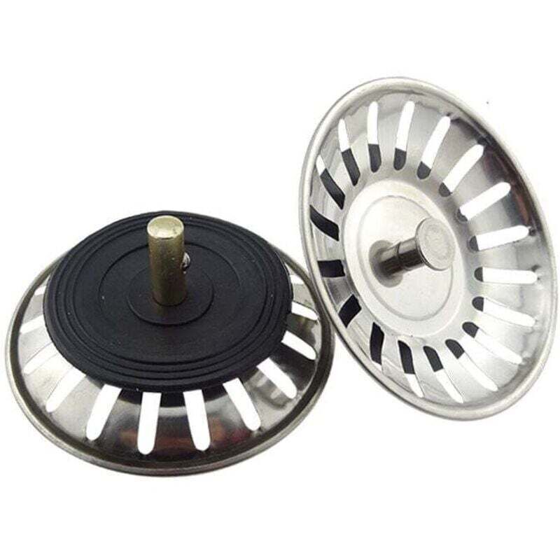 Panier à Tamis pour évier, avec 79 mm, Le Broche dépasse 27-57 mm dans l' écoulement, 8 mm Broche, Bouchon de Panier en Acier Inoxydable, Tamis pour évier, crépine vanne de