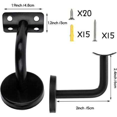 Support de Main Courante,5PCS Acier Inoxydable Supports de Rampe Main ...