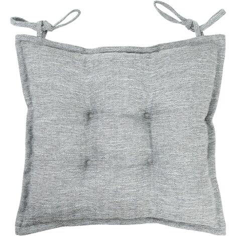 Galettes de Chaise Antidérapants et Doux avec Rubans pour Chaises de Intérieur Gris Clair 46 x 45m, Lot de 1 (1/5)