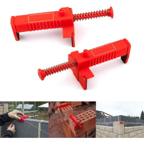 Lot De 2 Pinces De Revêtement De Brique – Outil De Maçonnerie Pour Ligne De Guidage Précise (Rouge)