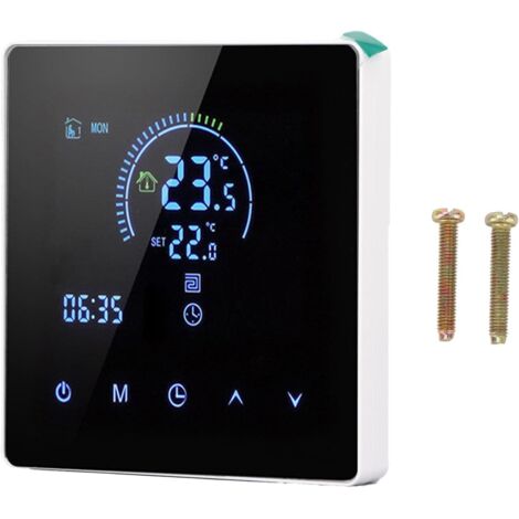 Smart Thermostat Écran Tactile Écran LCD Contrôle de la Température Programmable pour Home Office Shopping Modèle PC Flame Retardant Matériau 4500W (Blanc) (1/5)