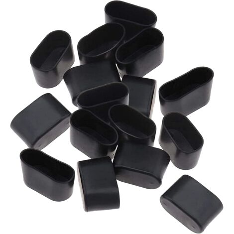 Embouts de protection ovales pour pieds de chaises, embouts ovales pour pieds de chaise, embouts de pieds de table et de chaise pour protéger les rayures et le bruit pour la maison (15 x 30 mm, noir)