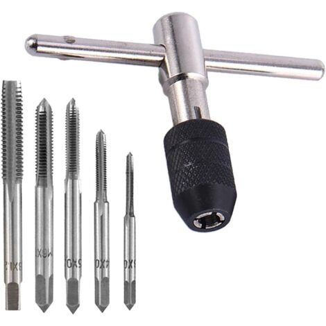 Clé à Taraud Réglable, Tarauds à Main, Taraud Clé en T, Clé pour Porte Taraud, Convient aux Électromécaniciens, Ingénieurs, Électriciens, Convient pour Une Utilisation Dans des Espaces Limités