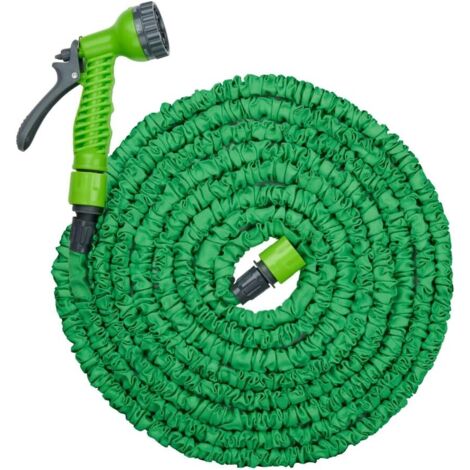 Tuyau d'Arrosage Extensible 15M – Tuyau Arrosage avec Pistolet – Tuyaux d'Arrosage pour Jardinage – Compact et Pratique – Vert