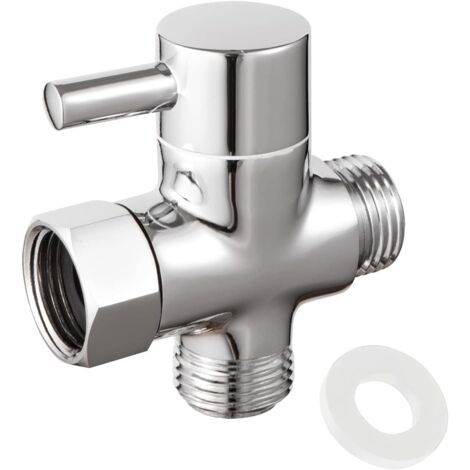1 Pièces Vanne de Dérivation 3 Voies, Inverseur Douche Antirouille, Vanne de Dérivation, 3 Voies Valve Douchette Composants, pour Salle de Bain, Douchette, Adaptateur de Cuisine