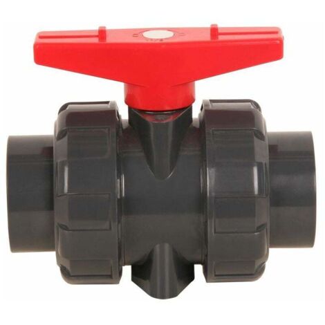 Vanne double union à coller diam 32 mm vanne boisseau pvc robinet boisseau sphérique robinet a bille sphere pour piscine，DN25 (Diamètre Interne 32mm)