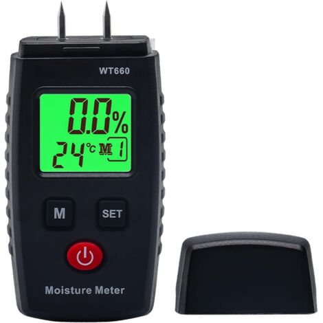 Hygromètre, type pin pour bois avec 7 modes, écran LCD avec rétroéclairage, détecteur de moisissure pour bois et matériaux de construction, détecteur de bois et matériaux de construction