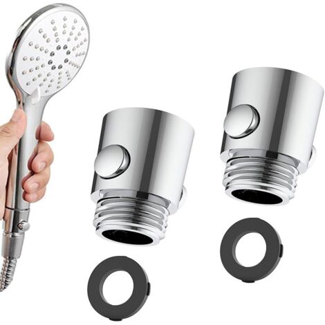 Vanne D'arrêt de Pommeau de Douche, Valve de Pommeau de Douche, Stop Douche Vanne, Economiseur D'eau pour Douche, Robinet D'arrêt de Douche pour Pomme de Douche à Main et Douchette Fixe, 2 Pièces (1/5)