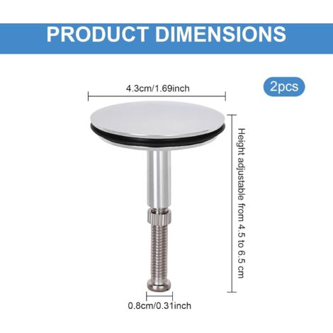 Bouchon De Baignoire 72 Mm Réglable – Cuivre & Inox – Clapet Anti-Fuite Universel