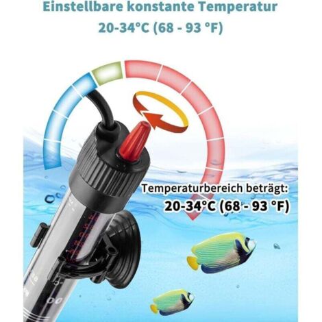 Chauffage D’aquarium 100W Vertical – Thermostat Intégré, Ventouses, Pour Eau Douce Et Salée - 5