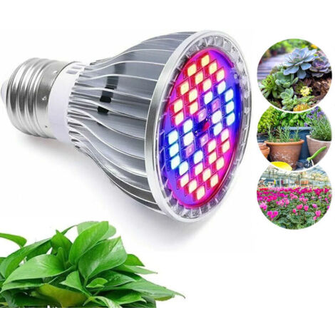 30W 40LED Élèvent La Lumière Ampoule - à Spectre Complet E27 LED Eclairage horticole Plante Ampoule pour，7 Longueur d'Onde -Applicable à Les Plantes D'intérieur , Jardins , Aquarium ,Serre Hydroponiqu