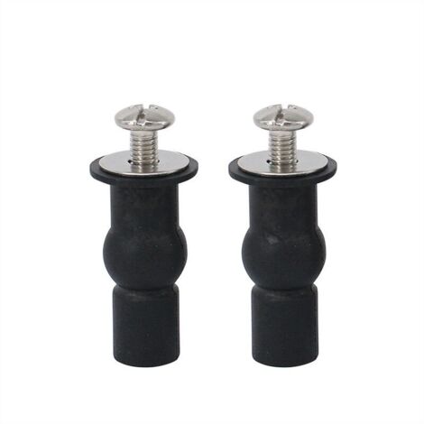 Lot de 2 Vis pour Siège de Toilette, Charnières avec Écrous en Caoutchouc, Fixation Universelle WC, Raccords Expansibles Sans Percage
