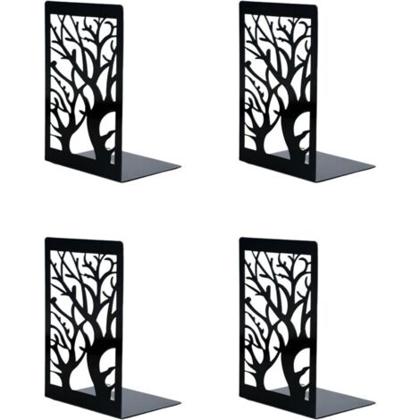Serre livre,Lot de 4 Serres Livres en Mtal,Organisateur Livres pour tagres, Anti-Rayures et Antidrapant Presse Livre Noir pour Enfant, Bureau,Salon et Salle D'tude,cole,Librairie et Bibliothque (1/5)