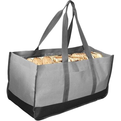 Porte-Bois de Grande capacité Porte-Bois de Chauffage Sac de Transport en Bois résistant Porte-bûches extérieur(Gray and Black Color Matching) (1/5)