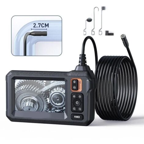 Caméra d'inspection endoscopique Industrielle, caméra d'égout endoscopique IPS 4,3", caméra Serpent étanche IP67 avec 8 lumières LED, câble Semi-Rigide de 5 m (1/5)