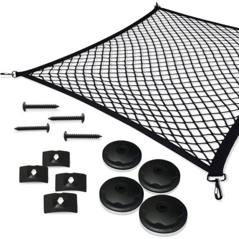 Filet bagages de voiture, filet de coffre en nylon lastique 110x60cm filet de protection filet de sparation multifonction pour le stockage du coffre (1/5)