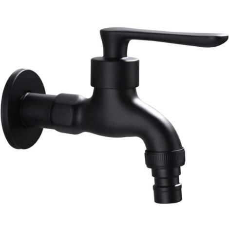Robinet de jardin extérieur rétro à eau froide avec interface à levier unique (entrée et sortie 1/2 po) 1 adaptateur (3/4 po) (1/5)