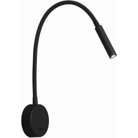 Applique de Lecture Noir, Lampe Col de Cygne Flexible LED 3W 3000K Fixation Liseuse Murale 240V avec interrupteur pour Chambres Salon Intérieur Salon