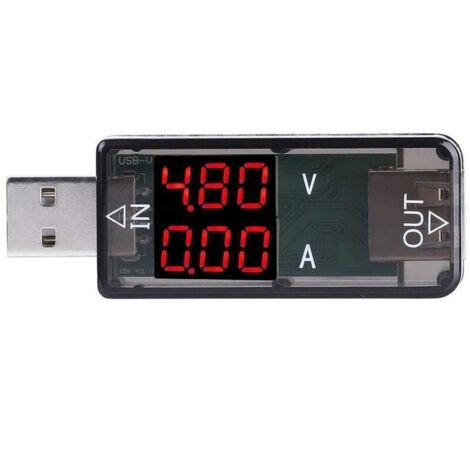 Multimètre de Testeur USB, 3,2-10V 0-3A Testeur de courant et de tension numérique USB Compteur Voltmètre Ampèremètre 0,01 Accuracy Multimeter Charger (1/5)