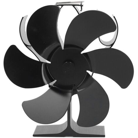 Ventilateur de poêle à chaleur à 6 pales, résistance aux hautes températures, démarrage automatique, poêle à bois, ventilateur de cheminée, noir, diamètre 152mm,Accessoire de cheminée et (1/5)