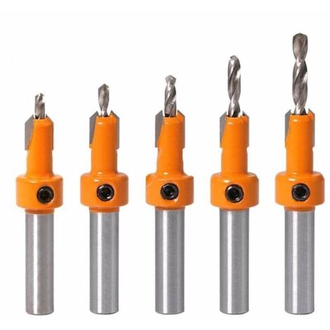 pièces menuiserie fraise bois chanfrein contre-mèche vis trou perceuse taraud perceuse pour forage du bois (arbre de 10 mm) (1/5)